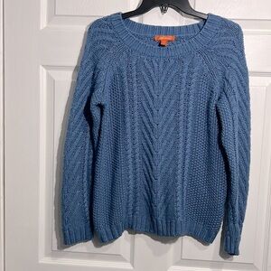 Joe Fresh Women's Cable Knit Pullover Long Sleeve - Size Medium - Blue